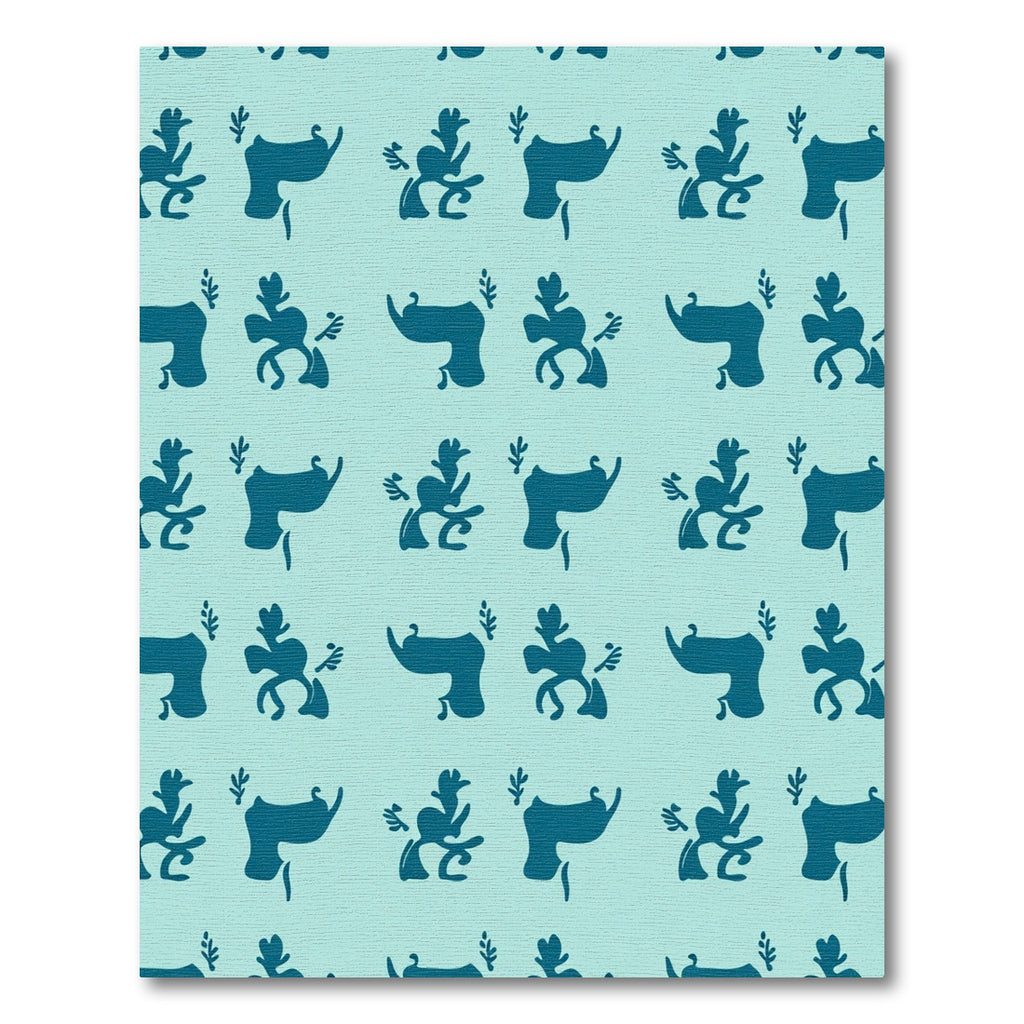 Teal Abstract Fauna Floral Accent Rug