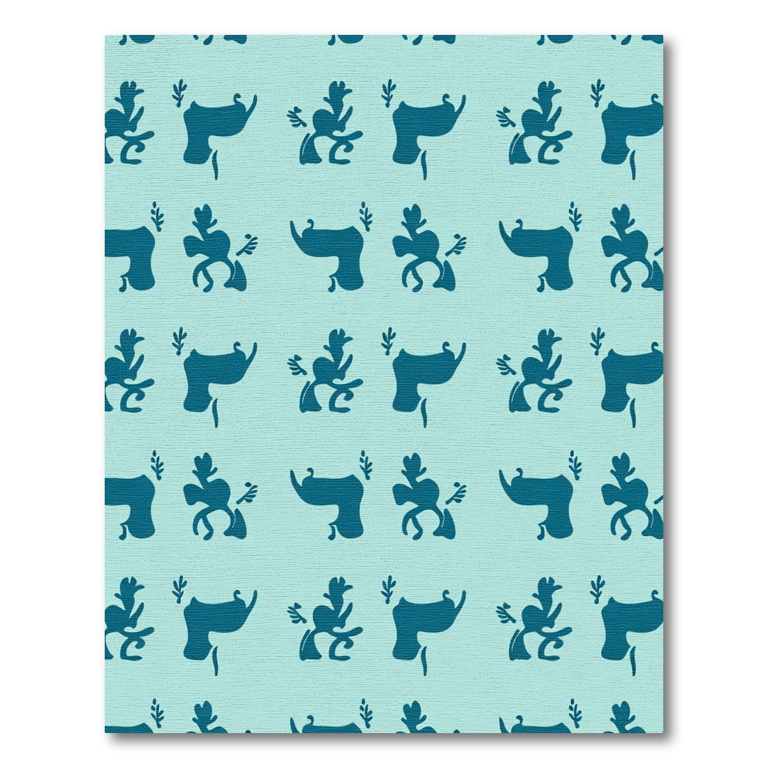 Teal Abstract Fauna Floral Accent Rug