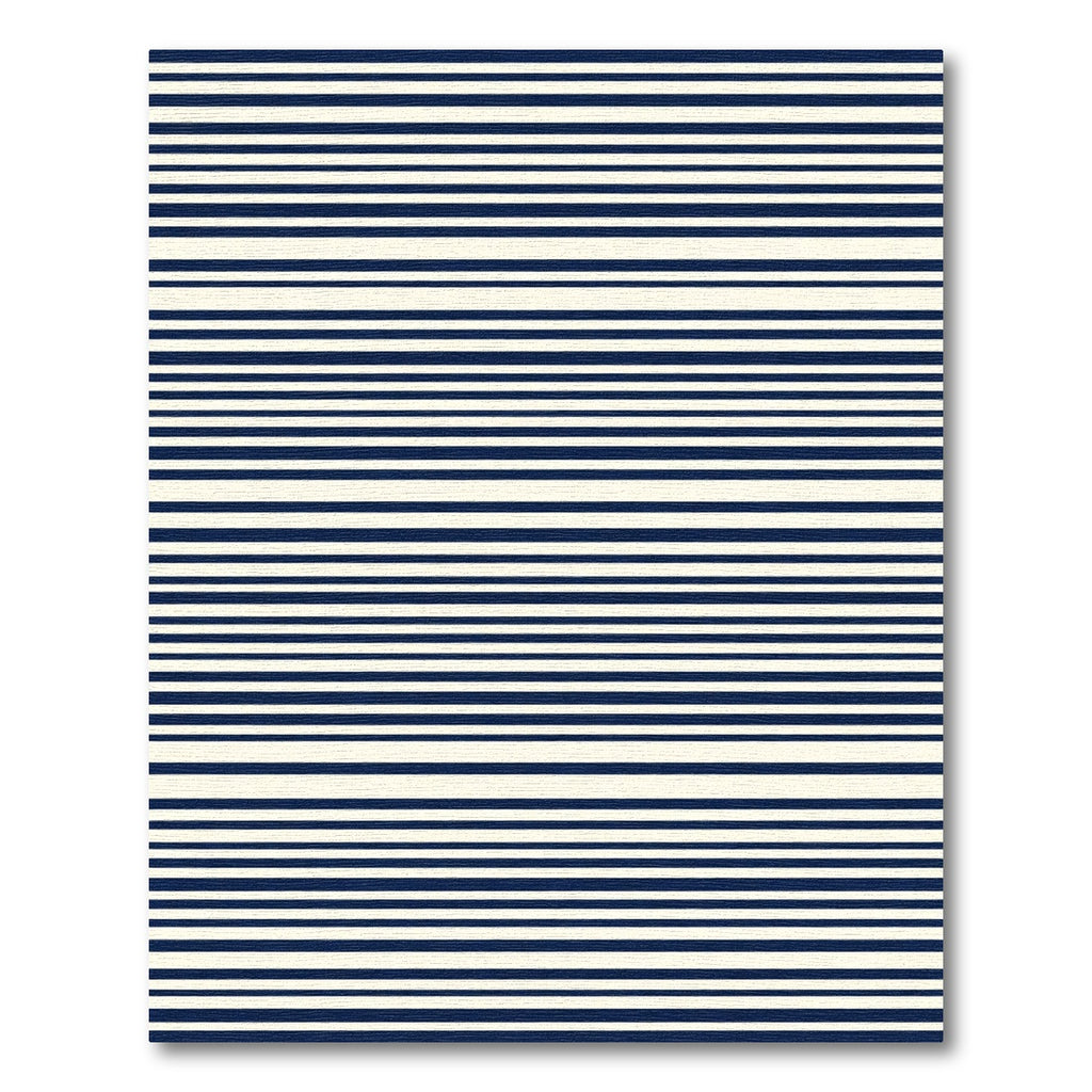 Classic Navy Cream Striped Rug