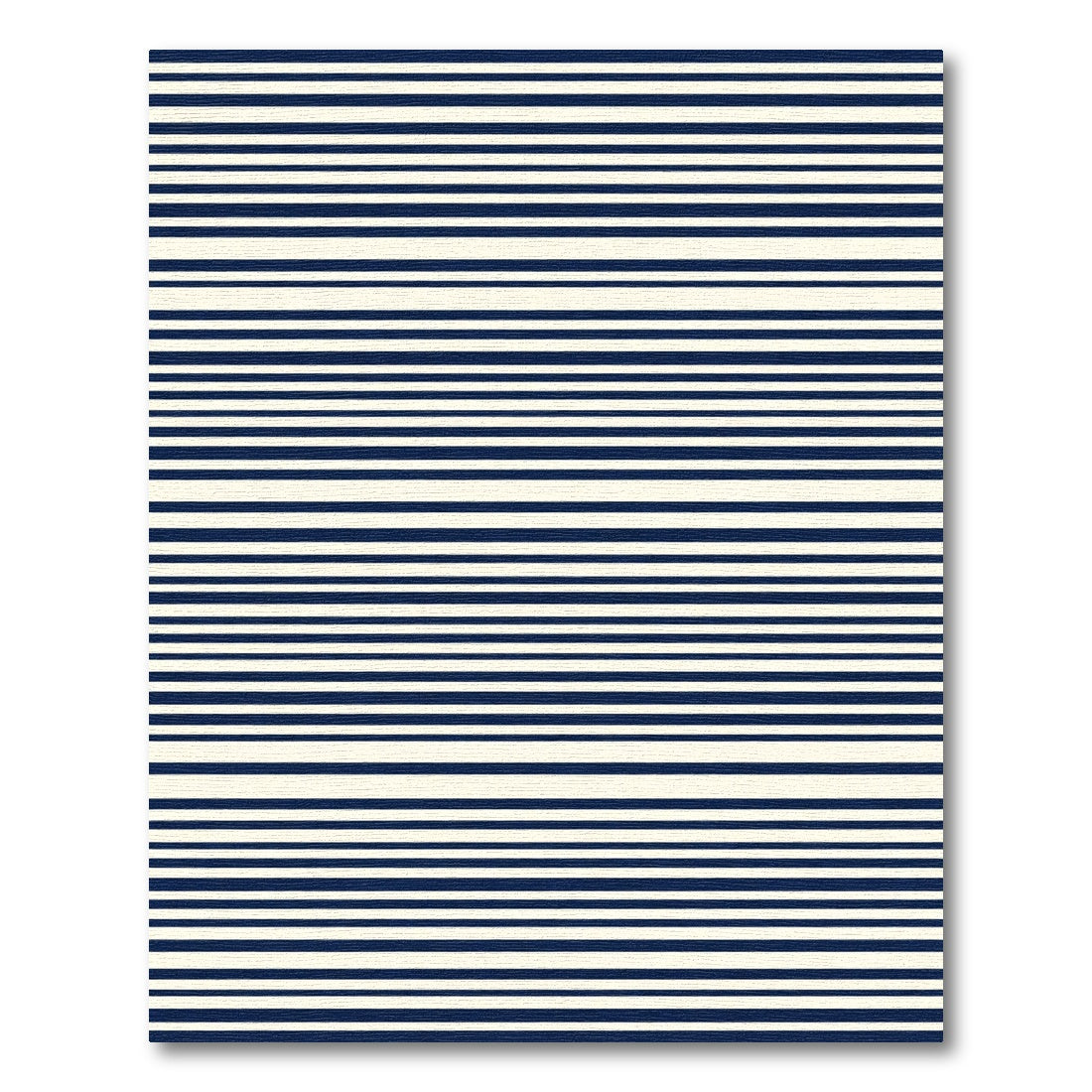 Classic Navy Cream Striped Rug