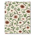 Brown Floral Vine Cream Rug