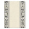 Geometric Gray Diamond Stripe Border Rug