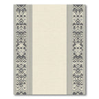 Geometric Gray Diamond Stripe Border Rug