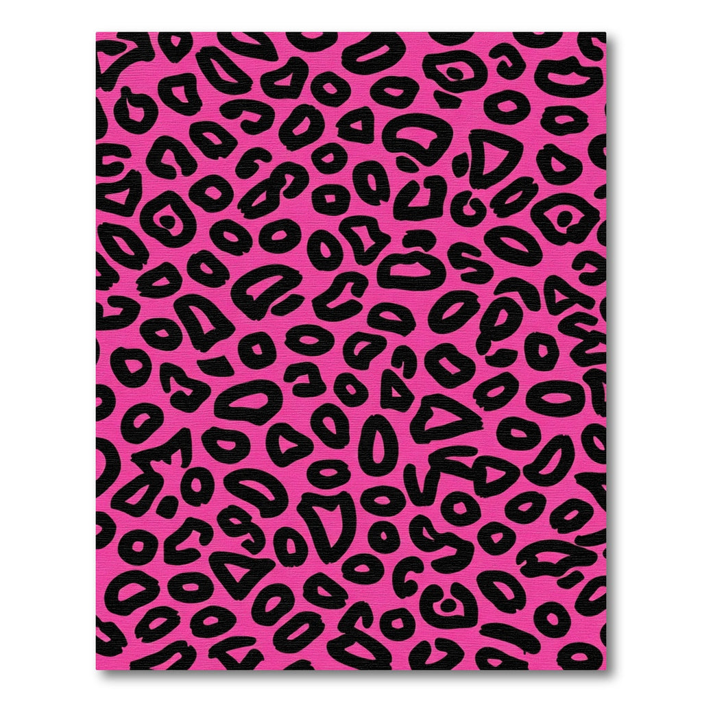 Bold Pink Black Leopard Spots Rug