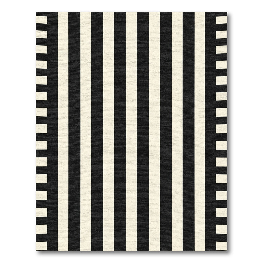 Bold Black Ivory Vertical Stripe Rug