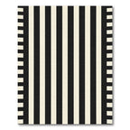 Bold Black Ivory Vertical Stripe Rug