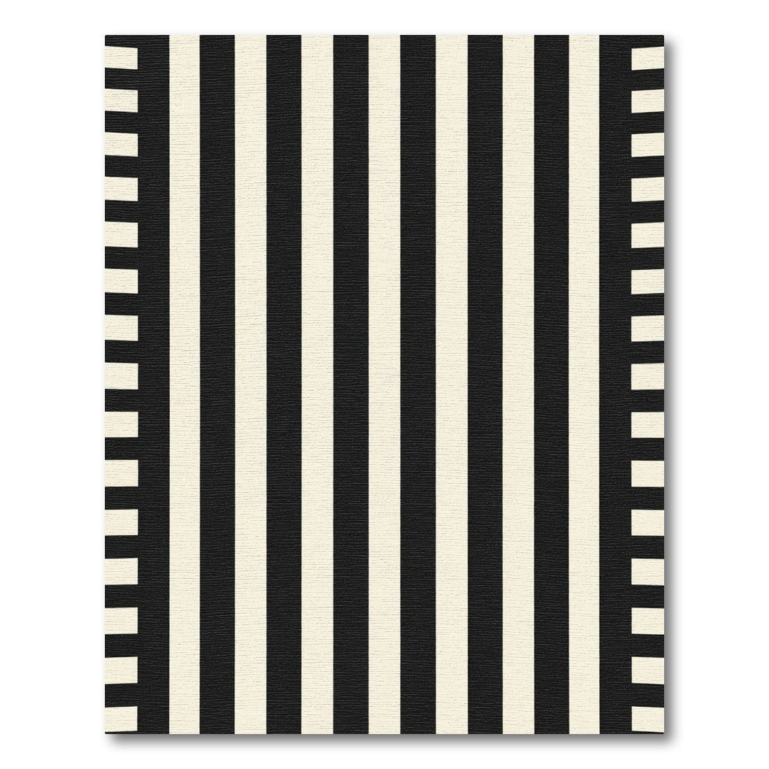 Bold Black Ivory Vertical Stripe Rug
