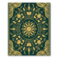 Emerald Gold Floral Sunburst Medallion Rug