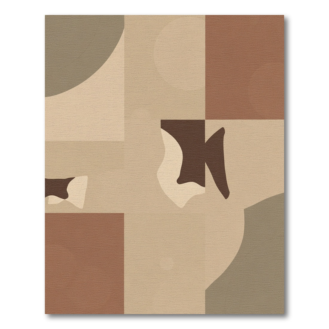 Earthy Abstract Organic Shape Composition Rug