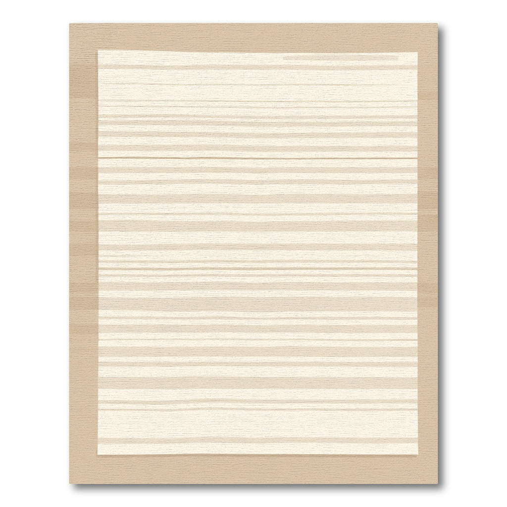 Neutral Beige Thin Striped Rug