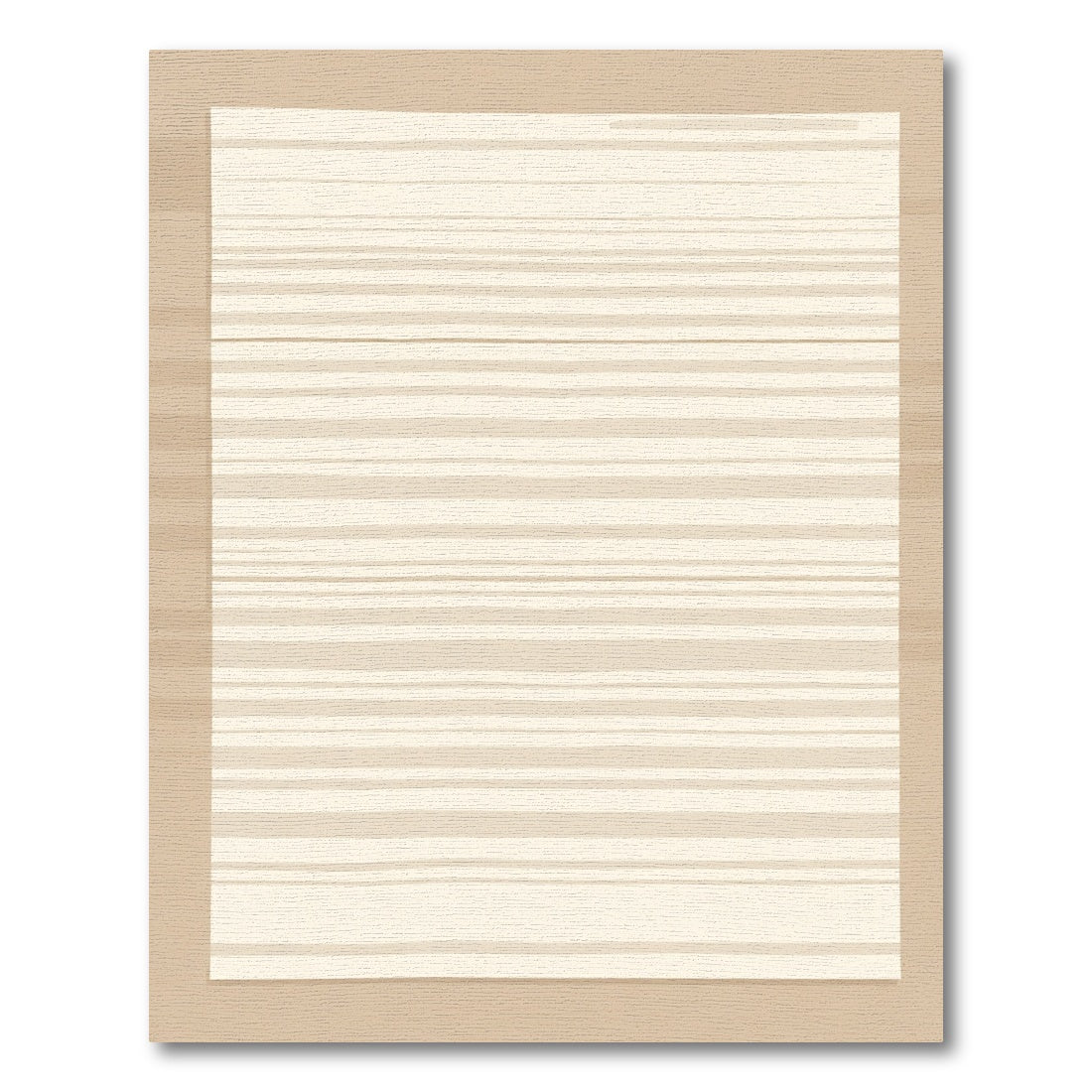 Neutral Beige Thin Striped Rug