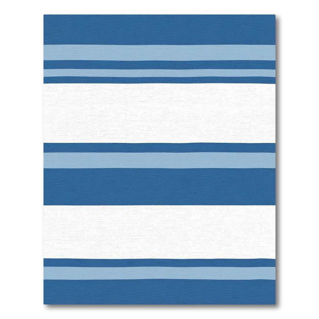 Modern Blue White Striped Rug