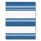 Modern Blue White Striped Rug