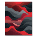 Vibrant Red and Gray Wave Landscape Rug