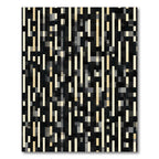 Black Beige Vertical Pixel Lines Rug