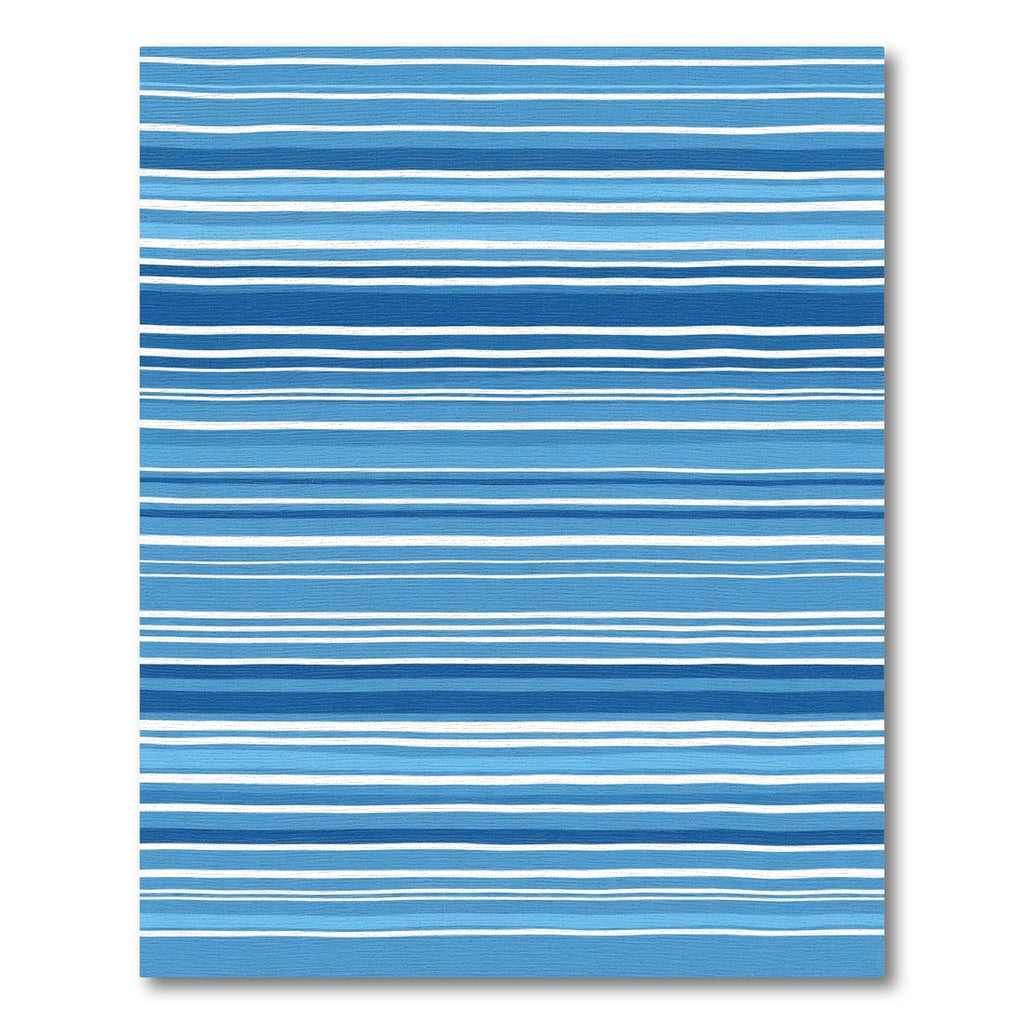 Ocean Blue Wavy Stripe Rug