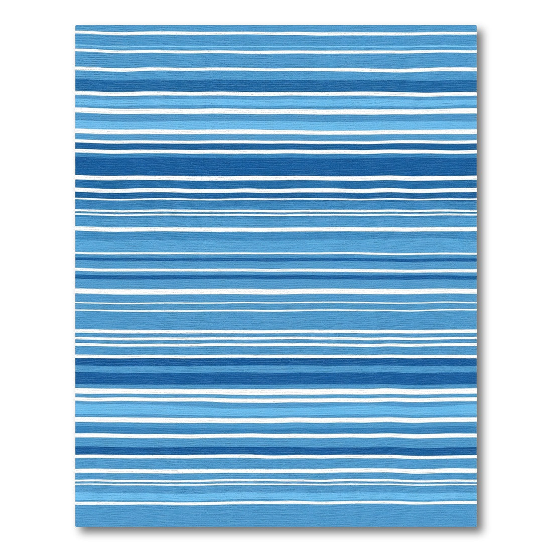 Ocean Blue Wavy Stripe Rug