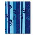 Navy Blue Floral Branch Stripe Rug