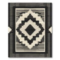 Geometric Diamond Stripe Black Cream Rug