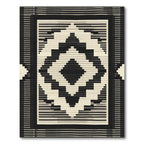 Geometric Diamond Stripe Black Cream Rug