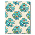Whimsical Lighthouse Ocean Waves Medallion Rug