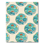 Whimsical Lighthouse Ocean Waves Medallion Rug