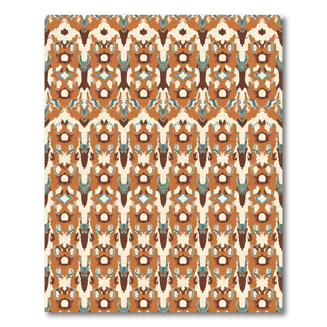 Bold Earthy Tones Tribal Symmetry Rug