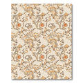 Earthy Peach Blossom Scrollwork Rug