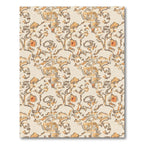 Earthy Peach Blossom Scrollwork Rug