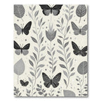 Monochrome Butterfly Botanical Garden Rug