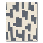 Modern Slate Geometric Block Rug