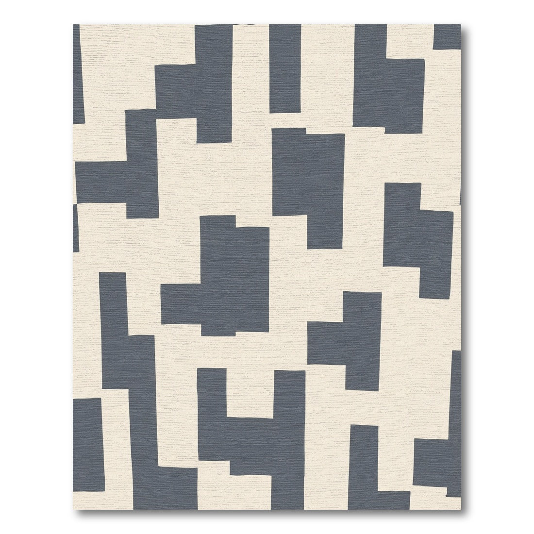 Modern Slate Geometric Block Rug
