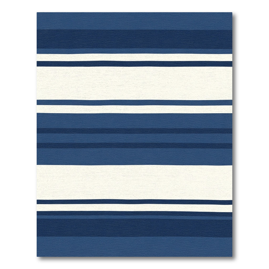 Navy Cream Wide Banded Stripes Rug