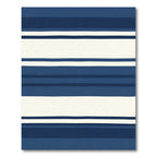 Navy Cream Wide Banded Stripes Rug