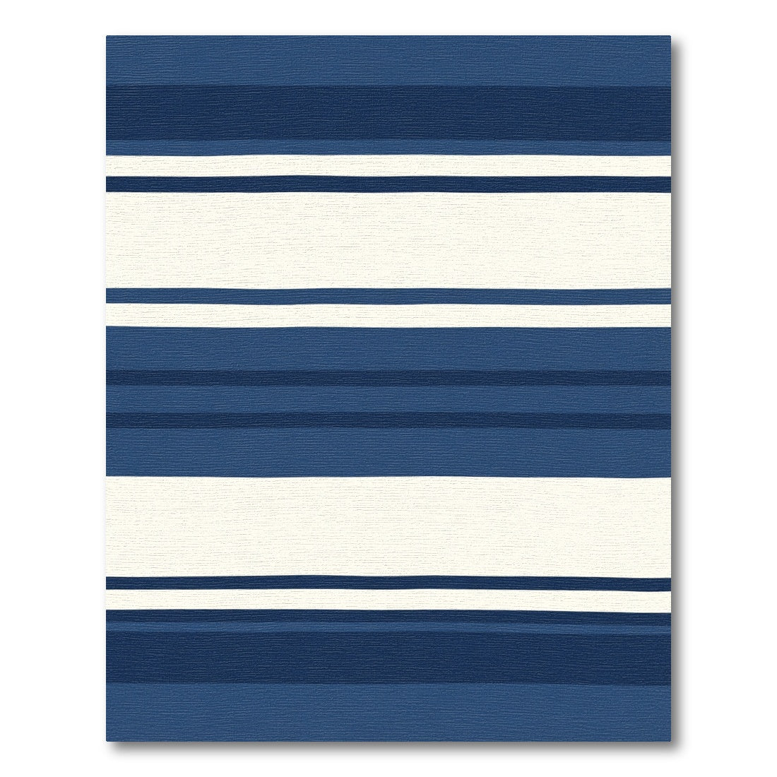 Navy Cream Wide Banded Stripes Rug