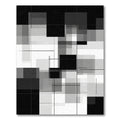 Monochrome Geometric Overlap Rectangles Rug