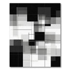 Monochrome Geometric Overlap Rectangles Rug