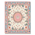Pink Ochre Blooming Garden Frame Rug