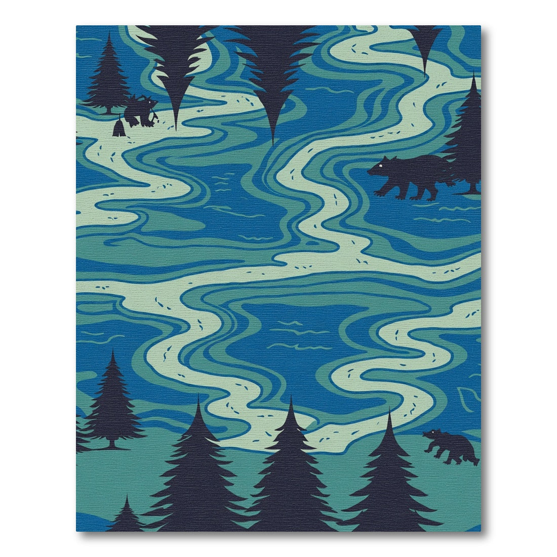 Blue River Forest Animals Rug