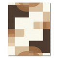 Earthy Tones Geometric Blocks and Curves Rug