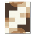 Earthy Tones Geometric Blocks and Curves Rug