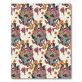 Abstract Floral Swirls Teal And Coral Rug