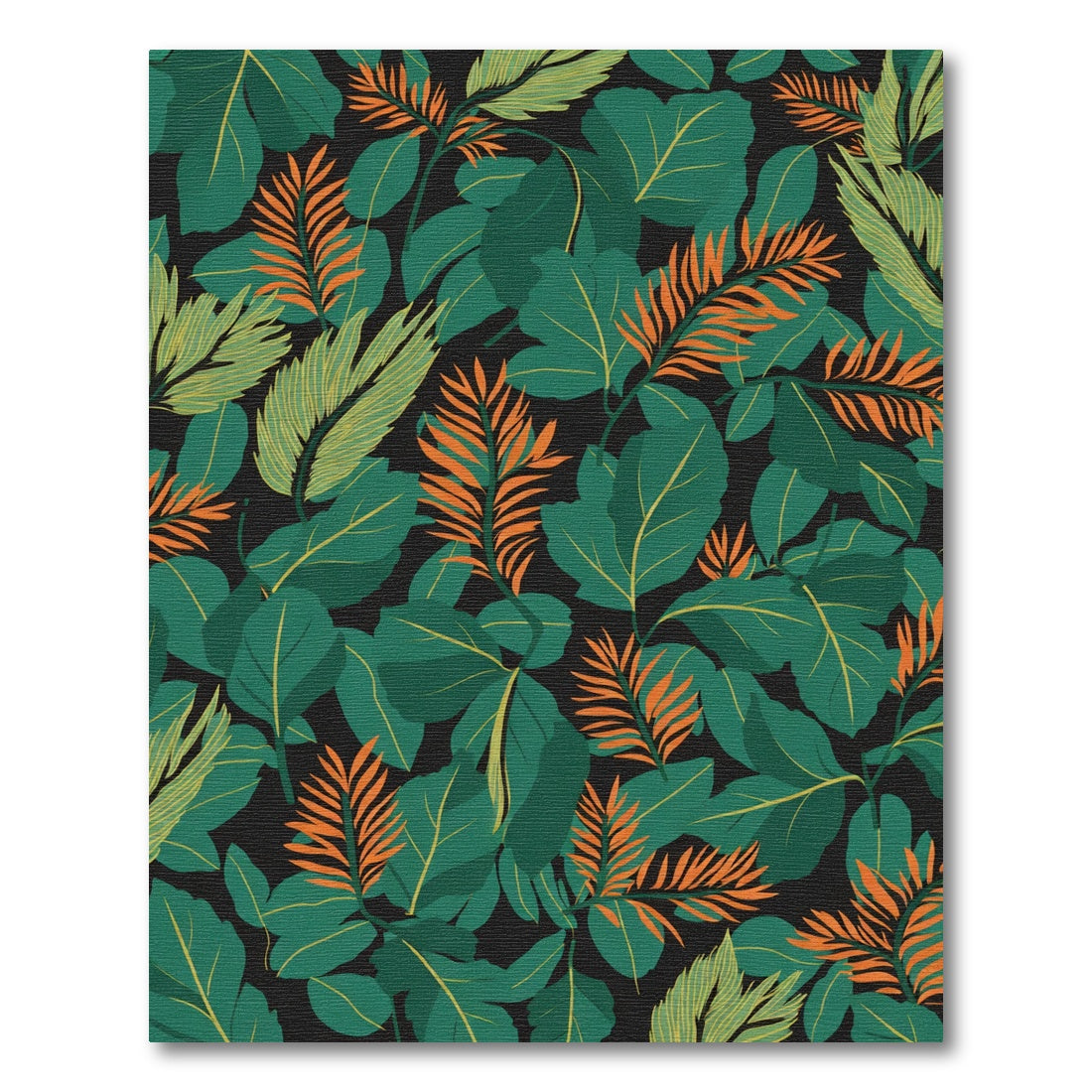 Emerald Teal Leafy Foliage Botanical Rug