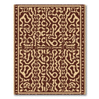 Brown Cream Complex Geometric Layout Rug