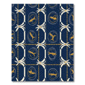 Deep Blue Golden Fish Oval Rug