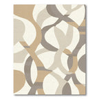 Earthy Neutral Interlocking Abstract Shapes Rug