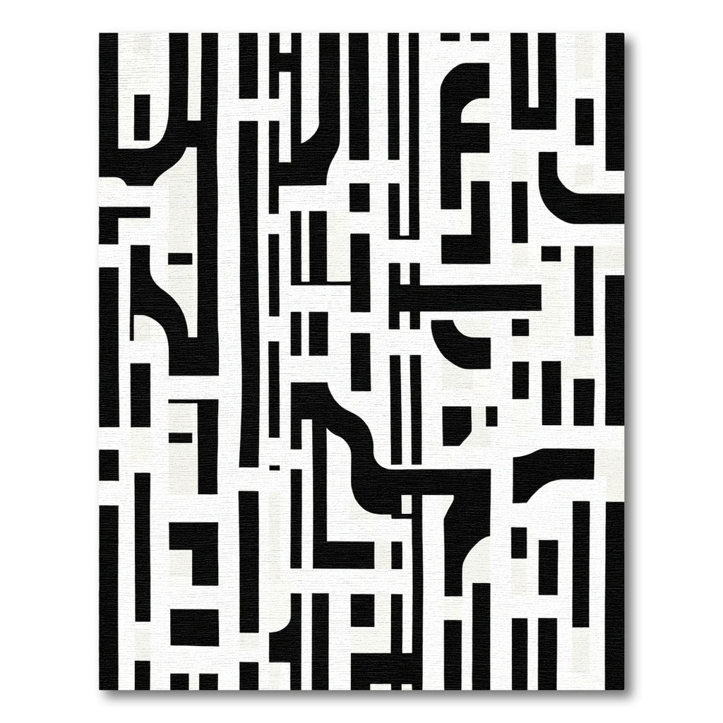 Monochrome Asymmetrical Abstract Lines Rug
