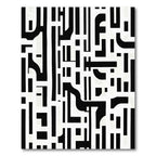 Monochrome Asymmetrical Abstract Lines Rug