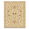 Antique Beige Floral Scroll Border Rug