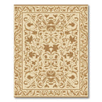 Antique Beige Floral Scroll Border Rug